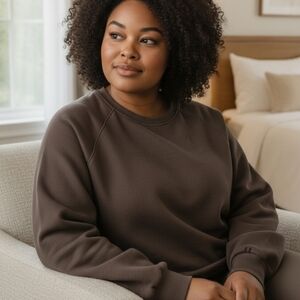 Chocolate Brown Minimalist Sweater Women’s Plus Size XL Normcore Cozy Essential